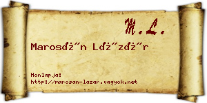 Marosán Lázár névjegykártya